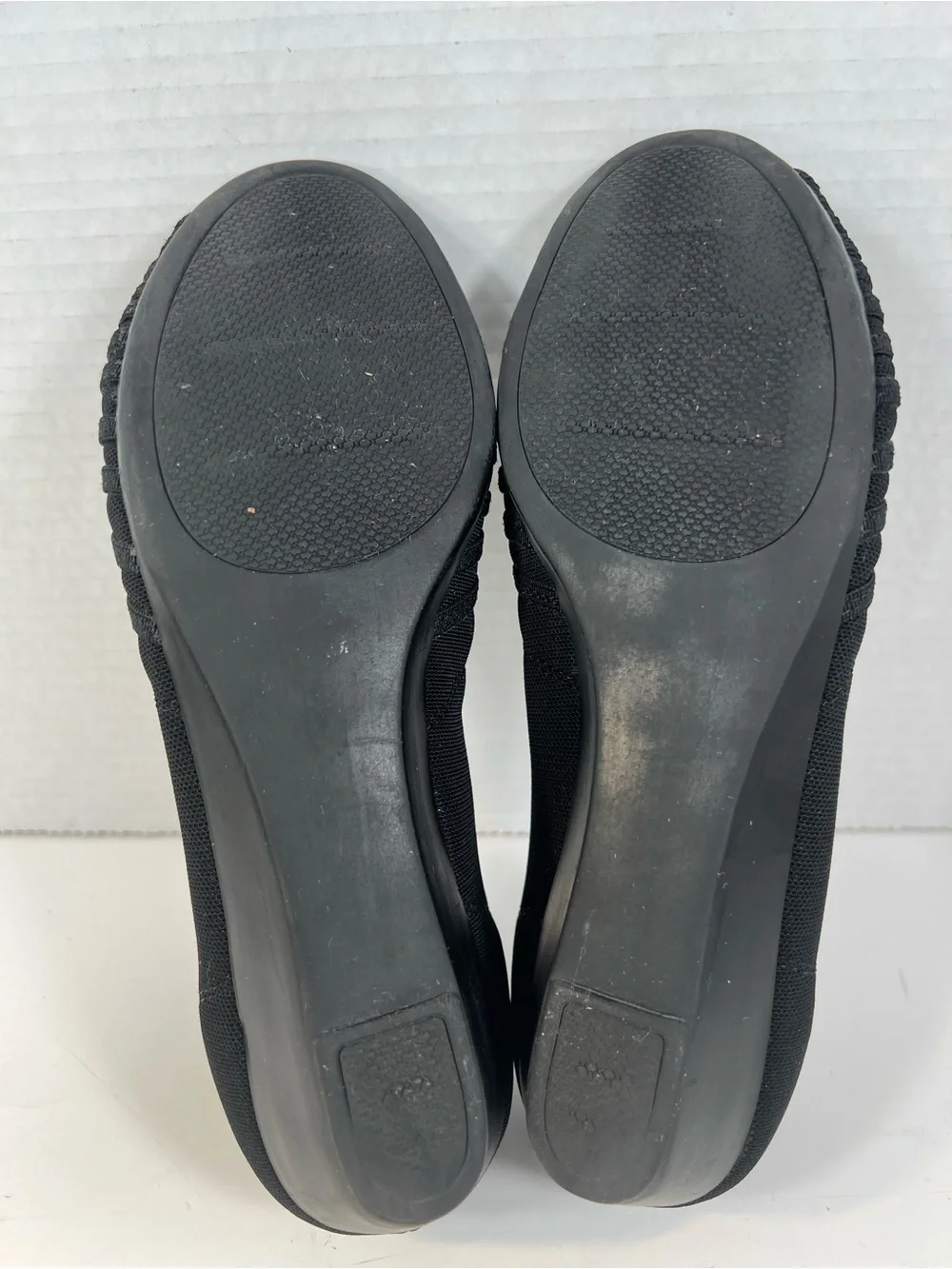 IMPO Stretch Riswel Black Woven Peep Toe Wedge Pumps Women’s 7.5M